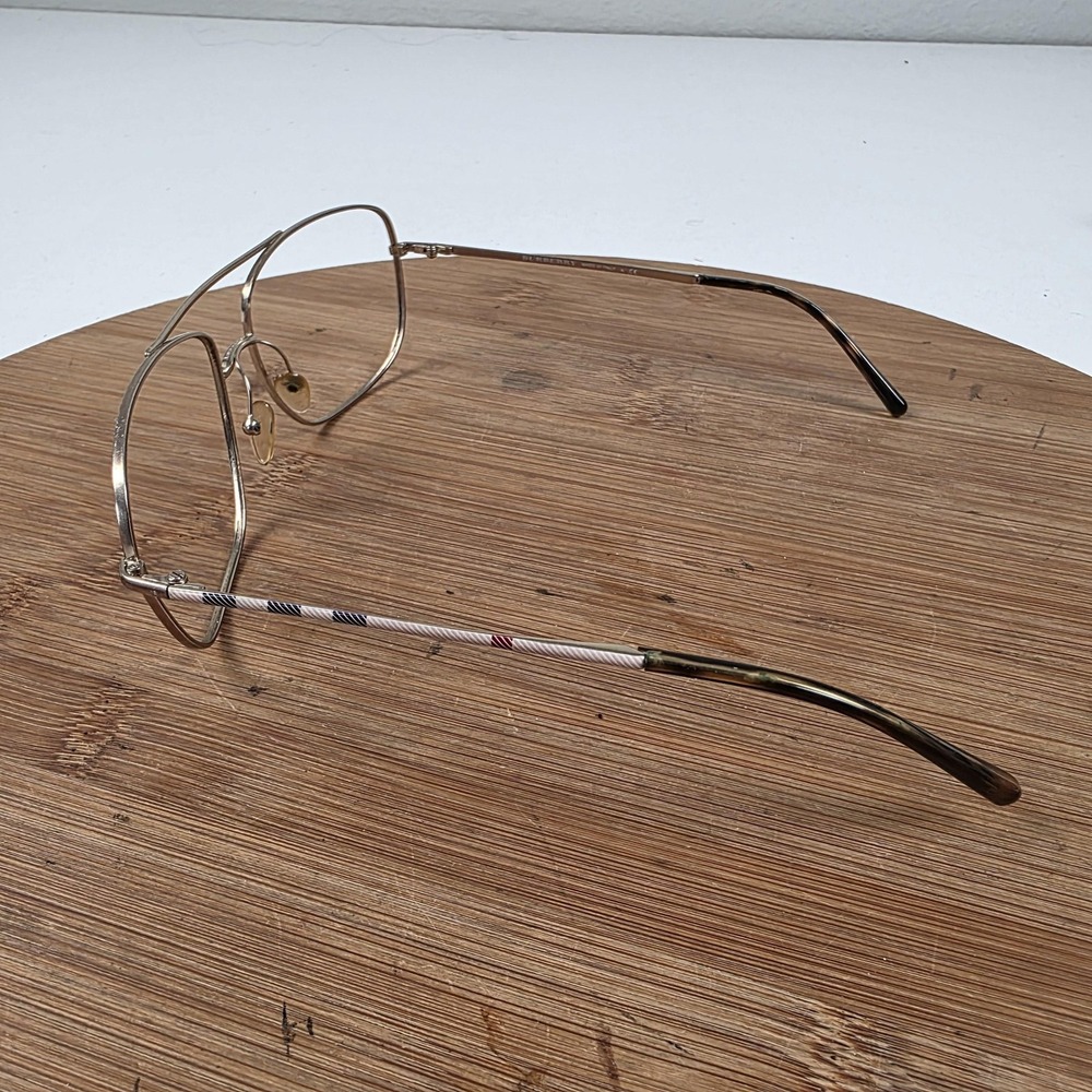 Burberry Mens Eyeglasses Frames B 3077 1189/73 Gold Aviator Full Rim 60-17-135 - Picture 3 of 13